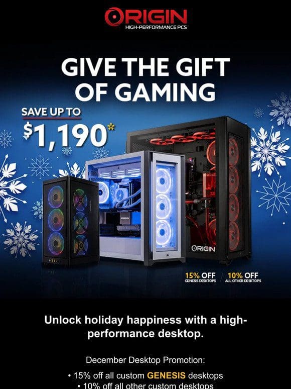 ☃️Holiday savings: limited time savings on desktops and up to $1000 off laptops ☃️