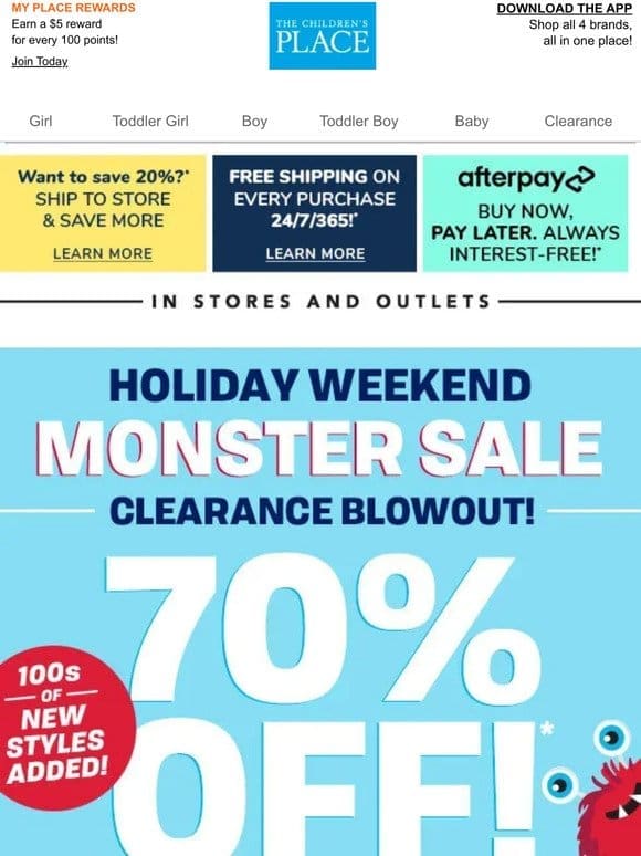 ★Last Day for our Holiday Weekend SALE: 70% off ALL MONSTER CLEARANCE ★