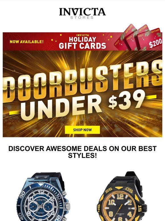 ⚠️This Is NOT A Drill⚠️ DOORBUSTERS Starting At $39❗