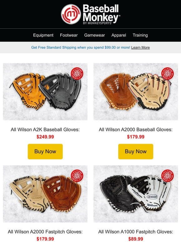 ⚾  Score Big: Enjoy Up to 40% Off on All Wilson Baseball and Softball Gloves!
