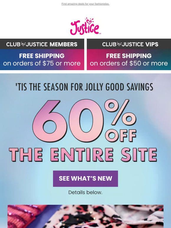 ✨ Season’s Savings: 60% Off Sitewide ✨