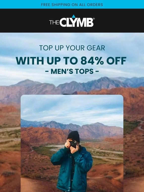 ✨ Top up your gear with up to 84% OFF men’s tops!
