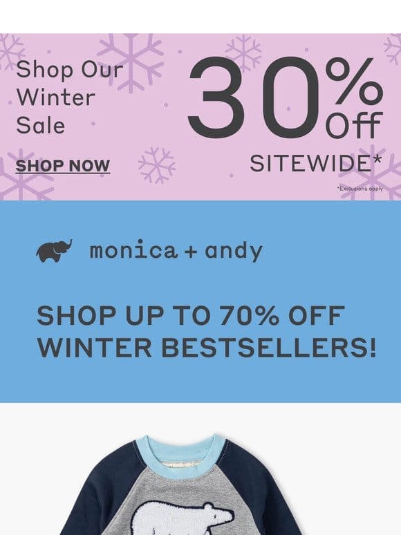 ❄️ 30% Off + Up to 70% Off Sale Items ❄️