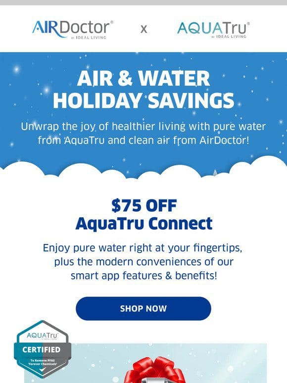 ❄️ NEW AquaTru & AirDoctor Holiday Deals