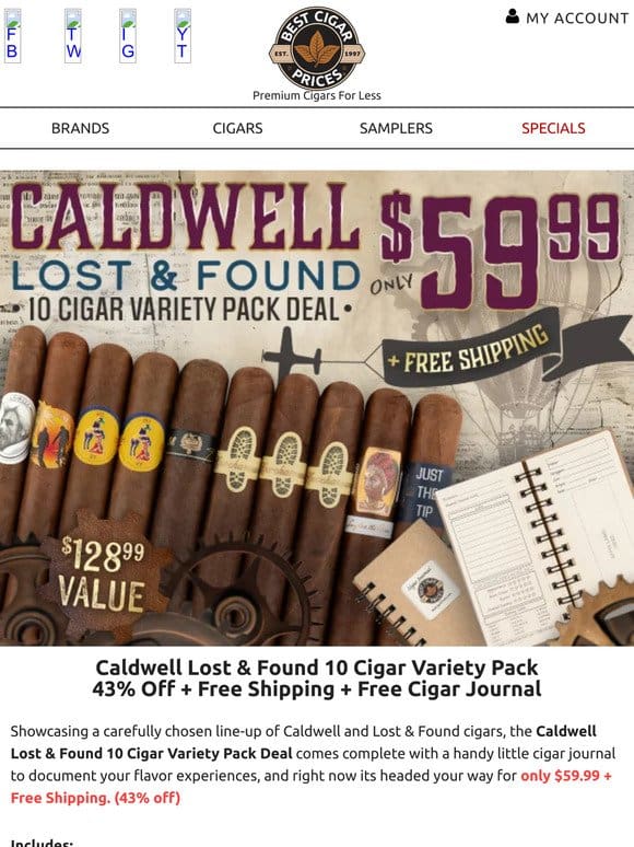 ⭐ Caldwell Lost & Found 10 Cigar Deal ⭐