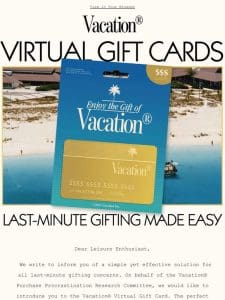 ️ Give the Vacation® Gift Card
