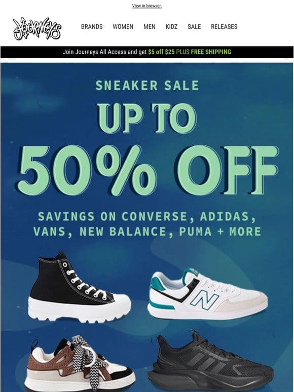 ️ LAST Chance for 50% off select sneakers
