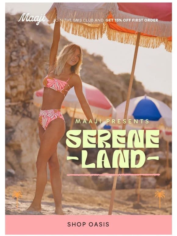 ️ Serene Land: Desert tranquility meets tropical vibes!