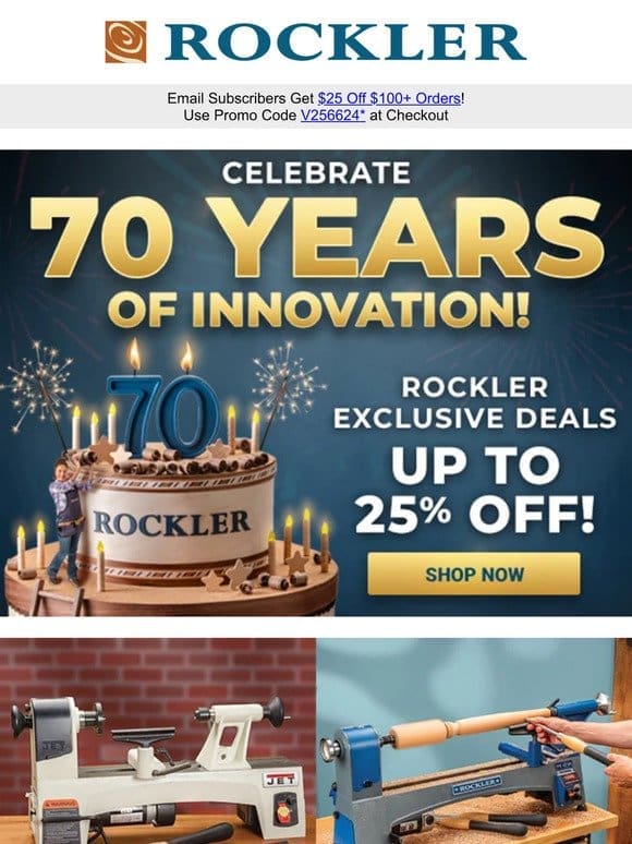 10% Off JET® and Rockler Wood Lathes