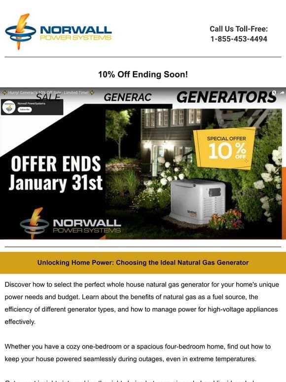 10 Percent off Ends 1-31 ⚠ |   NEW Champion 22kW | Norwall