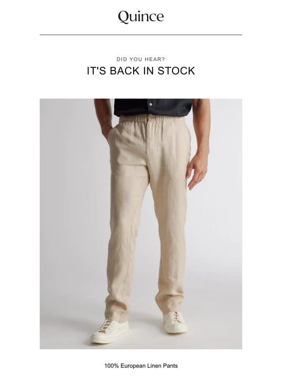 100% European Linen Pants is back in stock