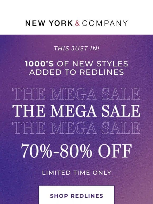 1000’S OF NEW STYLES 70%-80% OFF!