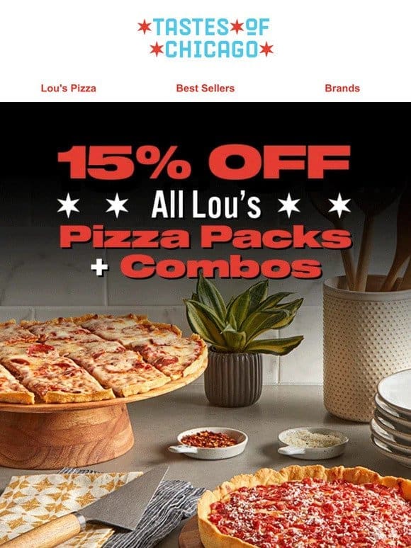 15% Off Pizza Packs & Combos!
