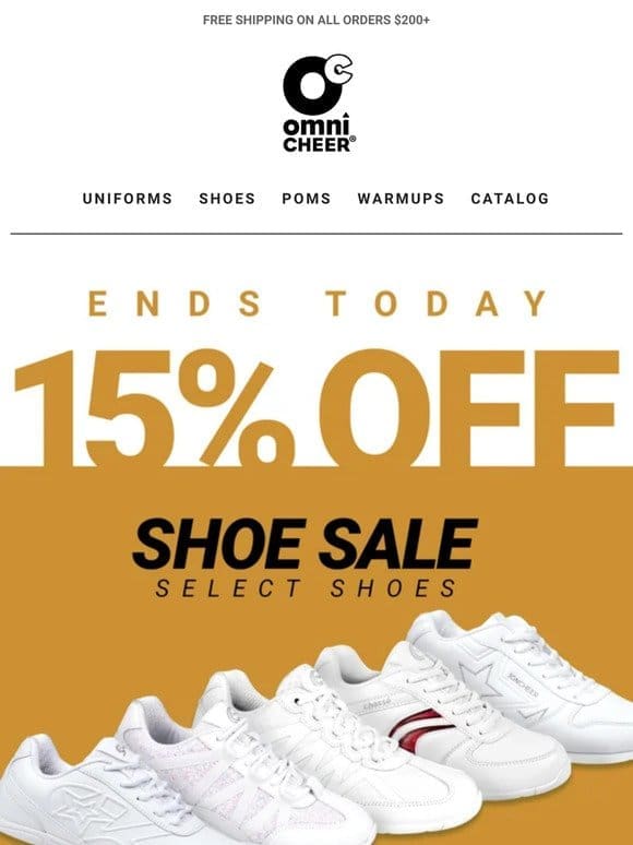 15% Off Shoes Ends Today