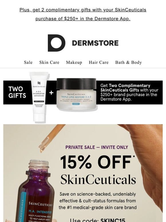 15% off this A.M. & P.M. SkinCeuticals routine