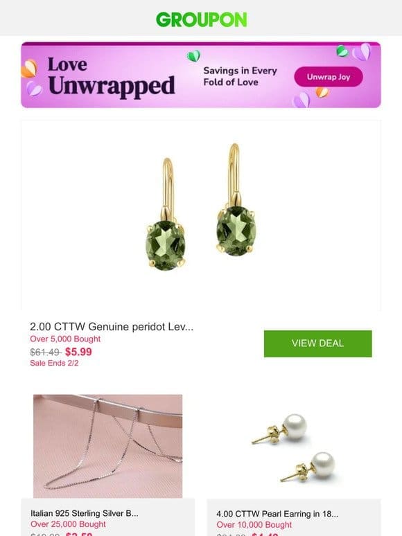 2.00 CTTW Genuine peridot Lev… and More