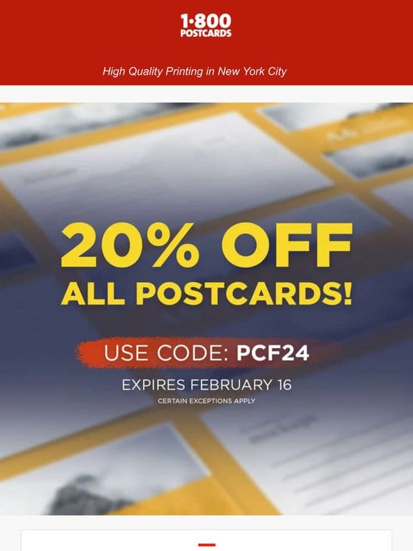 20% OFF Postcards! Ends Today!