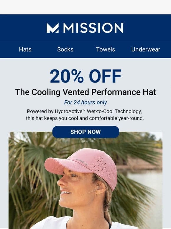 20% OFF THE VENTED PERFORMANCE HAT