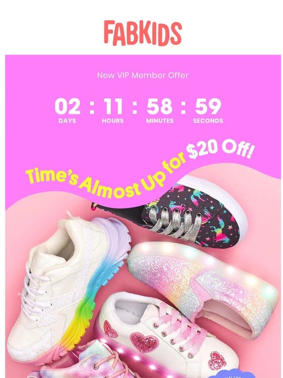 $20 Off New Shoes. Need we say more?