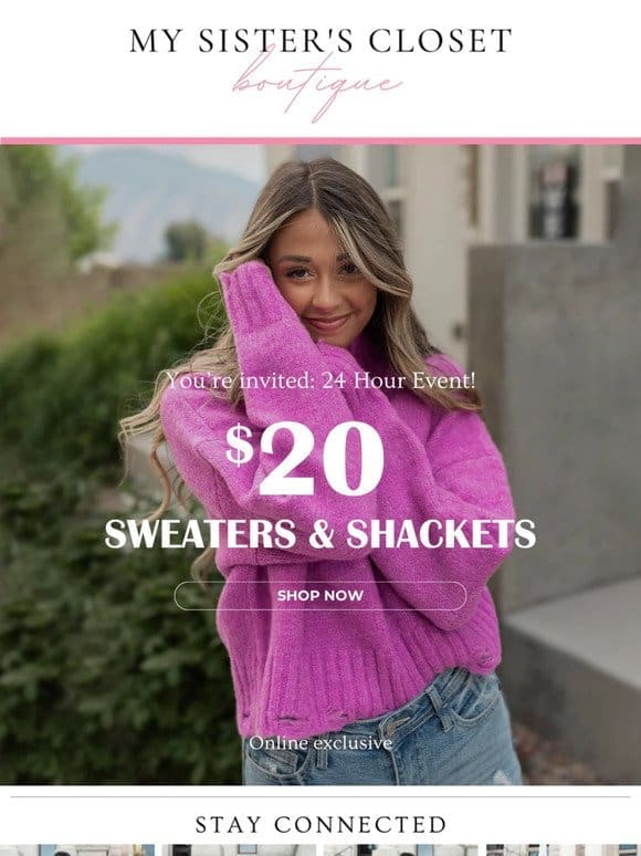 $20 Sweater event: FINAL HOURS