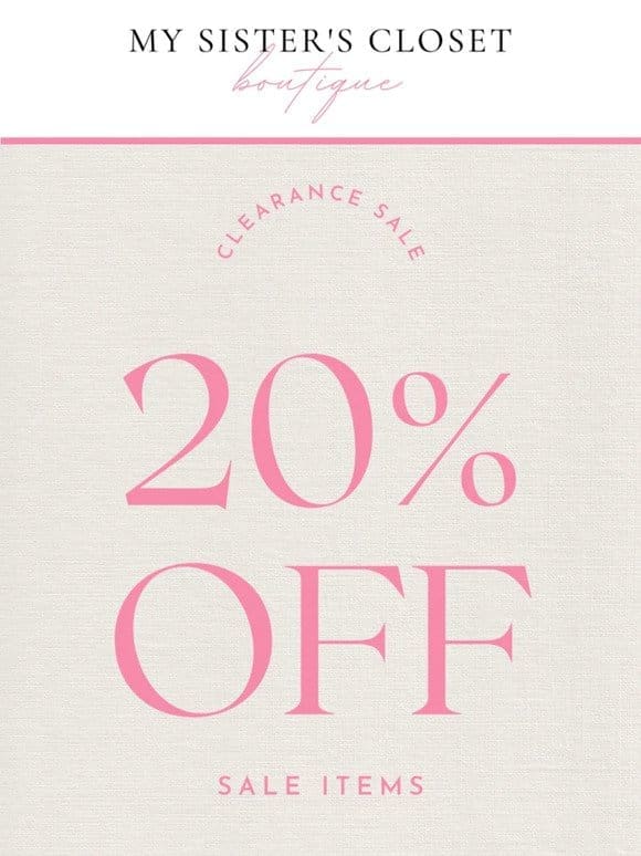 20% off sale items!