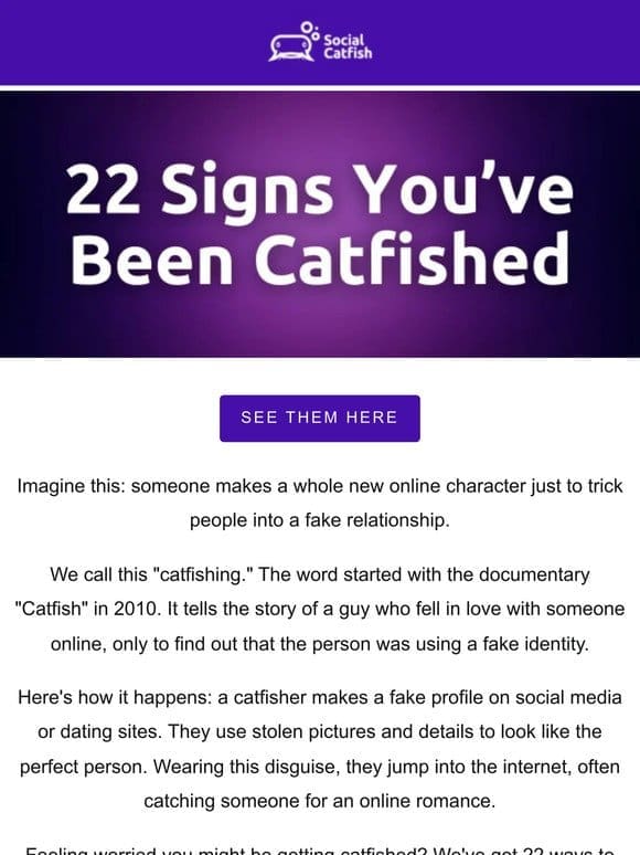 22 Signs You’ve Been Catfished!