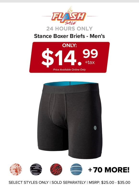 24 HOURS ONLY | 70+ STANCE BOXERS | FLASH SALE