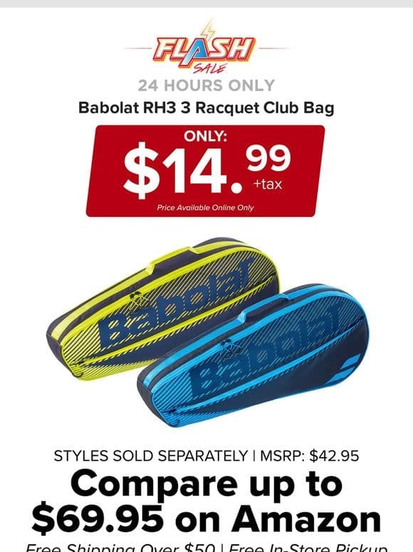 24 HOURS ONLY | BABOLAT 3 RACQUET BAG | FLASH SALE