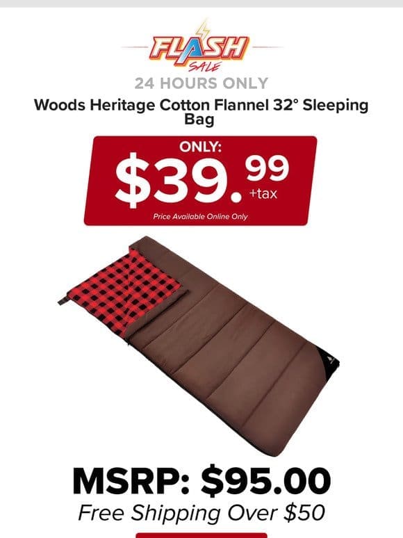 24 HOURS ONLY | WOODS SLEEPING BAG | FLASH SALE