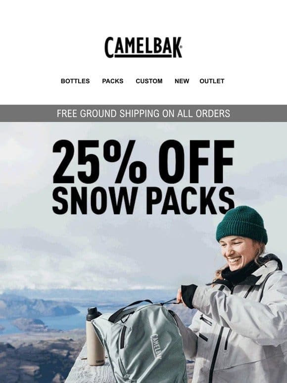 25% Off Snow Packs