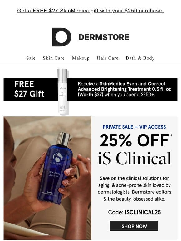 25% off iS Clinical’s targeted solutions for your skin concerns