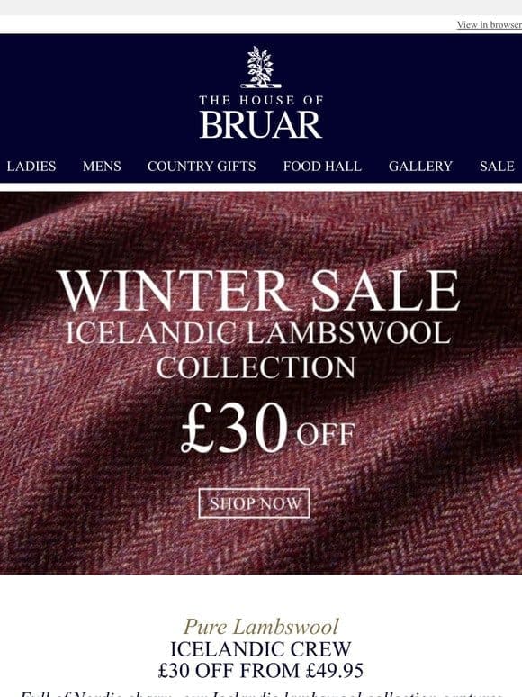 £30 Off Pure Lambswool Icelandic Collection