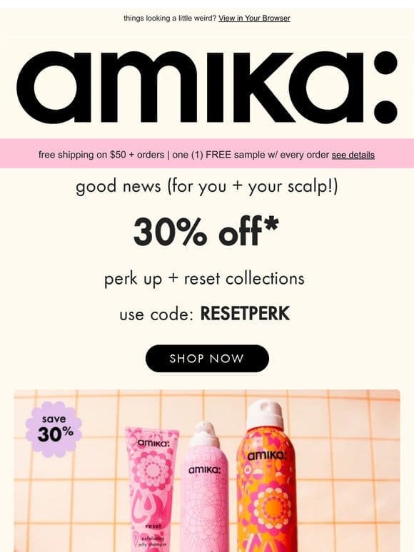 30% off our reset + perk up collections