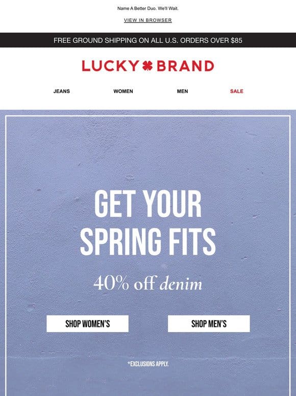 40% Off Denim + Tees To Go With Them