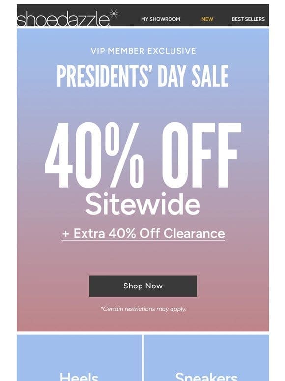 40% Off Sitewide Inside