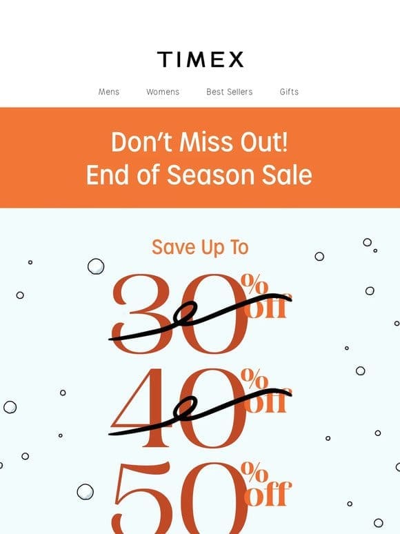 50% OFF | Save BIG this season