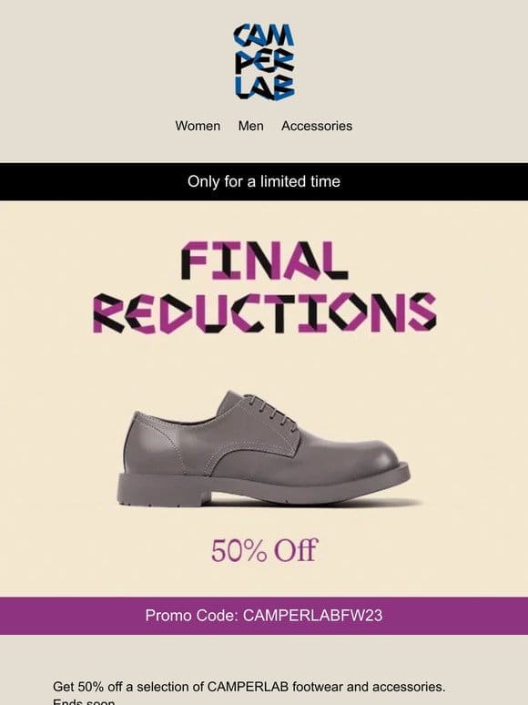 50% Off – CAMPERLAB Final Reductions