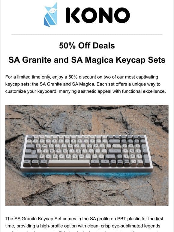50% Off Deals: SA Granite and SA Magica Keycap Sets