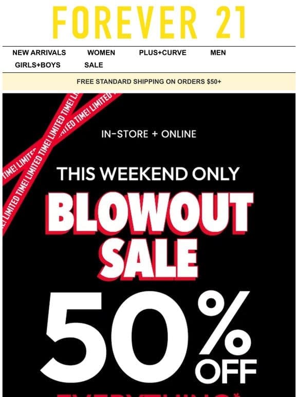 50% Off This Weekend Only!