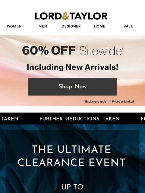 60% off SITEWIDE (New Arrivals included!)