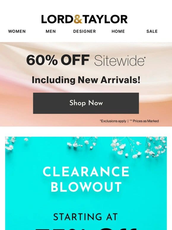 60% off SITEWIDE (New Arrivals included!)