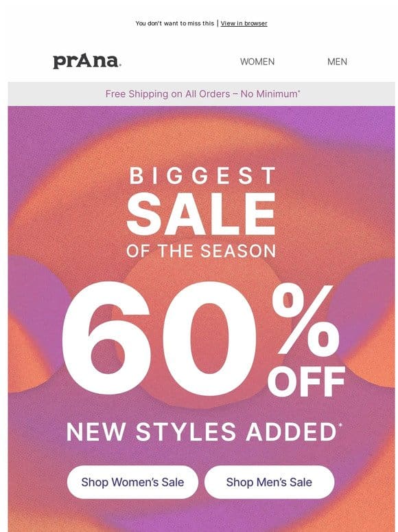 60% off is coming to an end