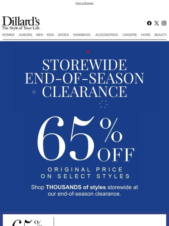 65% Off Storewide End-of-Season Clearance