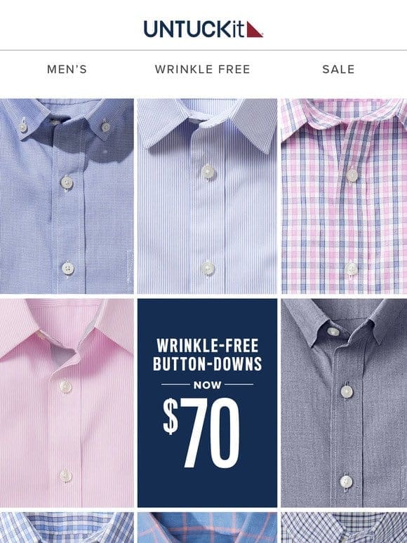 $70 Wrinkle-Free Shirts In Your Size–Ends Tonight!⏳