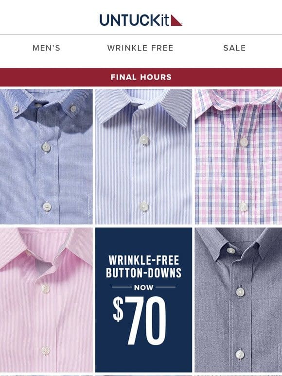 $70 Wrinkle-Free Shirts—In Your Size