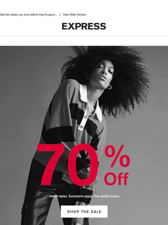 70% off your winter lineup