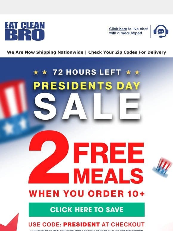 72 Hours Left | 2 FREE Meals
