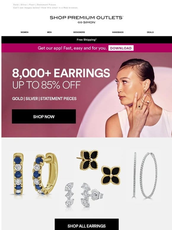8，000+ Earrings Up to 85% Off
