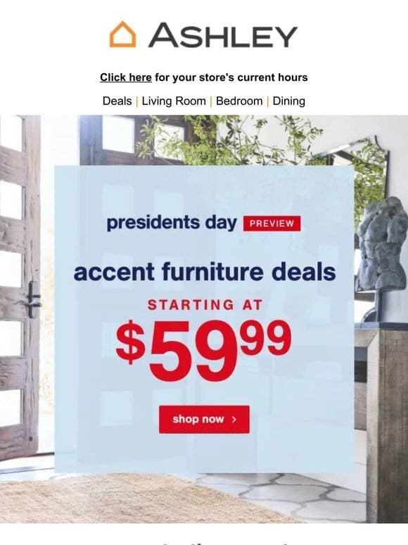 Accent Furniture Starting at $59.99- Can’t Miss Deals Inside.