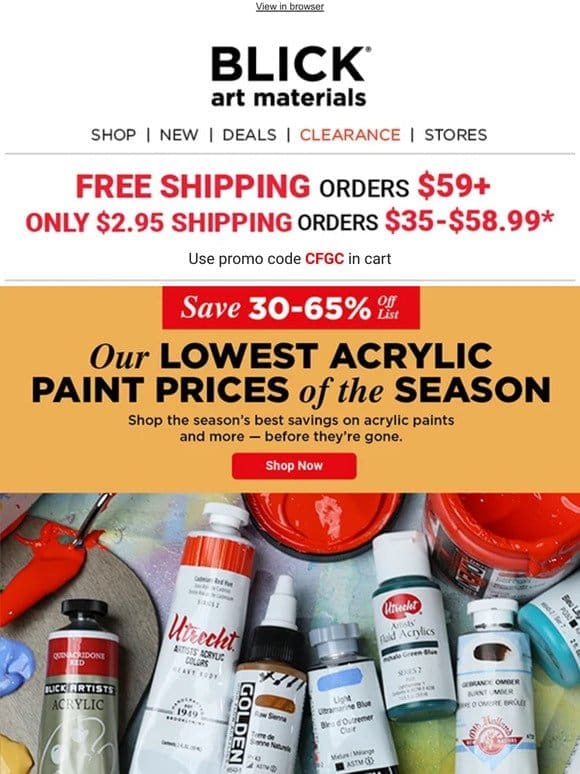 Acrylic paint prices this low? Not for long…